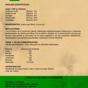 Yucca Raptor in 25 kg kraft paper bag